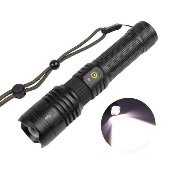 1616150573325.jpg Super Bright Flashlight Zoomable USB Rechargeable Electric Torch 5 Modes Torch Outdoor Fishing Waterproof