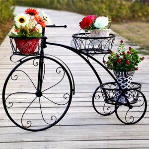 Tricycle Plant Stand Flower Pot Cart Holder Ideal For Home Garden And Patio