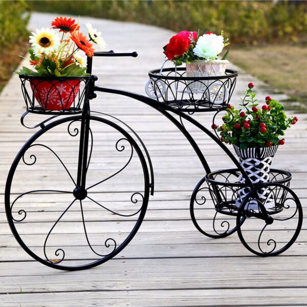 968f1224-6001-4dac-a0e9-7637c3f41ebc.jpg Tricycle Plant Stand Flower Pot Cart Holder Ideal For Home Garden And Patio
